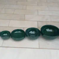 سرویس کامل غذا خوری سفال سرامیکی سبز