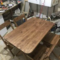 میز صندلی چوبی تاشو|میز و صندلی غذاخوری|ساری, |دیوار