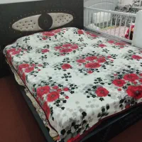 فروش تختخواب بهمراه دو پا تختی|تخت و سرویس خواب|بابا حیدر, |دیوار