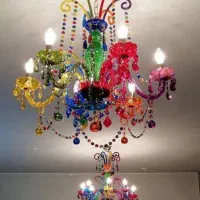 لوستر رنگی بسیار جذاب|لوستر و چراغ آویز|شیراز, شهرک گلستان|دیوار