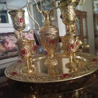 پارچ و جام برنز نگین دار|کلکسیون اشیاء عتیقه|کرج, شهرک جهان‌نما|دیوار