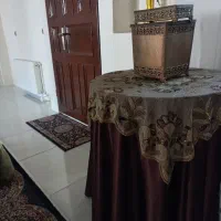 میز خاطره به همراه رومیزی ساتن و مروارید دوزی|پرده، رانر، رومیزی|کرج, باغستان|دیوار