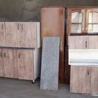 کابینت ام دی اف و گاز سه شعله قدیم|آب‌چکان و نظم‌دهنده ظروف|لالجین, |دیوار