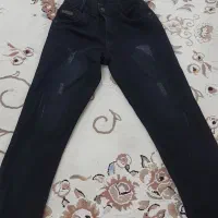 شلوار جین مشکی ذغالی پسرانه سایز ۸۰ درحدنو