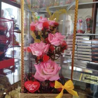 باکس گل شیشه ای چهار گل