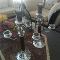 دوعدد شمعدانی بالامپ شمعی|صنایع دستی و سایر لوازم تزئینی|رامجین, |دیوار