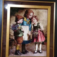 تابلو فرش زیبا وفاخر دستبافت نخ وابریشم تبریز