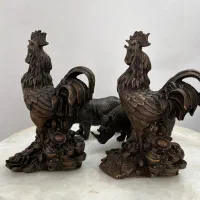 مجسمه برنزی انتیک(سگ،خروس،کرگدن)