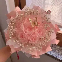 دسته گل روبانی جاودان|گل مصنوعی|شیراز, شاهچراغ|دیوار