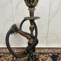 قلیان برنجی سنگین و شیشه کریستال