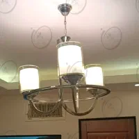 لوستر چراغ آویز ۳ شعله نقره ای