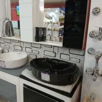 روشویی مشکی با ست آینه