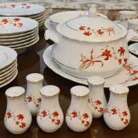 سرویس چینی۶ نفره کامل ۵۲ پارچه آنتیک و قدیمی نو