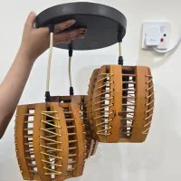 لوستر چوبی سه‌تایی