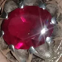 انگشتر نقره یاقوت سرخ برمه زغالدار ۷قیراطی قدیمی