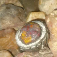 انگشتر عقیق شجر گل اناری رکاب آهنی زیبا|بدلیجات|شیراز, دروازه اصفهان|دیوار