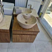 روشویی کابینتی طرح چوب با کاسه سنگی ۴۰×۵۰