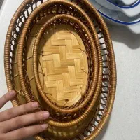 ظروف ۳ تیکه چینی با سبد حصیری|ظروف سرو و پذیرایی|تهران, امیر بهادر|دیوار