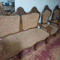 مبل هفت نفره قدیمی چوب عالی