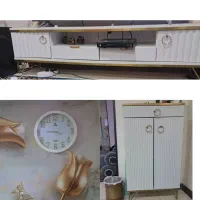 میز تلویزیون به همراه جاکفشی و ساعت