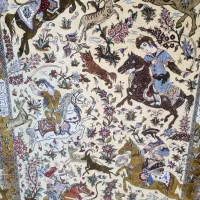 قالیچه 3 متری تمام ابریشم قم شکارگاه|فرش|کرج, عظیمیه|دیوار