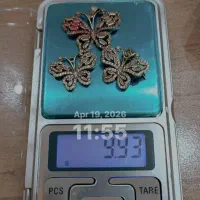 نیم ست نقره پروانه ده گرم گرمی فقط 400