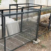 ۳ عدد قفس فلزی محکم مناسب سگ و گربه و مرغ و خروس