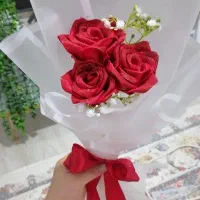 دسته گل رز سه شاخه|گل مصنوعی|خوی, |دیوار