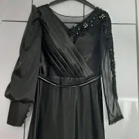 لباس مجلسی مشکی ساتن ترک|لباس|محمدیه-قزوین, |دیوار