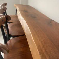 کانتر تنه ی گردو به همراه صندلی