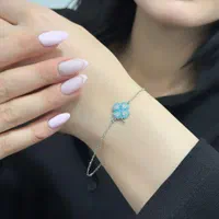 دستبند نقره جواهری مینیمال برگ درخت نقره رزگلد کد9|جواهرات|تبریز, |دیوار