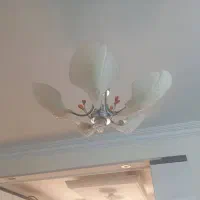 لوستر 5 شاخه دو عدد بدنه استیل اصل