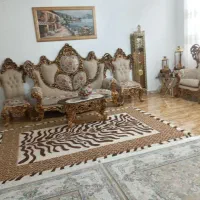مبل سلطنتی ۹ نفره نسکافه ای رنگ کلاف بزرگ|مبلمان خانگی و میز عسلی|کرمانشاه, |دیوار