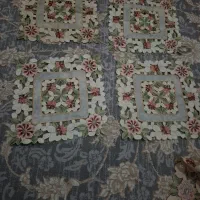 رومیزی 4 تیکه هویه کاری 350 هزار|پرده، رانر، رومیزی|کرمانشاه, |دیوار