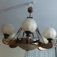 لوستر چوبی زیبا|لوستر و چراغ آویز|گنبد کاووس, |دیوار