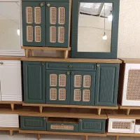 ست پذیرایی طرح کاتانیا میز وجاکفشی واینه کنسول سبز