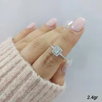 نیم ست انگشتر نقره مدال امرالدکات قالب طلا کد۵۲