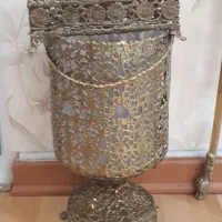 سطل برنزی و جا دستمال کاغذی