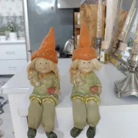 مجسمه پا آویز دو عددی رنگ سبز و نارنجی