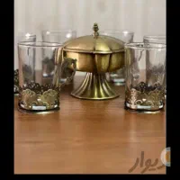 استکان گالش دار با قندان|ظروف سرو و پذیرایی|اصفهان, ارداجی|دیوار