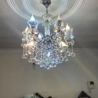 لوستر ۱۲شاخه کریستال بوهمیا به همراه دیوار کوب