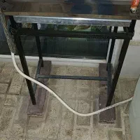 کباب پز گازی خانگی7شعله استیل و کشویی وسینی وپایه