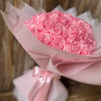 دسته گل رز با ربان