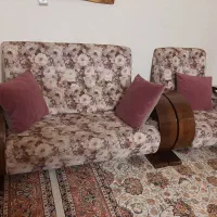مبلمان ۷ نفره چوب خم شده و ناهارخوری ۶نفره چوبی|مبلمان خانگی و میز عسلی|کیش, |دیوار