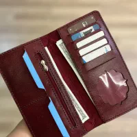 کیف پول زنانه چرم طبیعی دست دوز|کیف، کفش، کمربند|رودهن, |دیوار