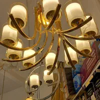 لوستر آویزی مدل ر رنگ طلایی با آبکاری آب طلا