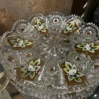 سرویس کریستال طلاکوب گل برجسته آلیش بوهمیا چک اصلی|ظروف سرو و پذیرایی|تهران, نارمک|دیوار