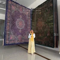 فرش دودوی طوسی ناز گل کد۶۷۶۰جدید ۱۲۰۰شانه