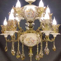 لوستر نقاشی فرشته ۱۰شعله/تعویض لوستر کهنه با نو