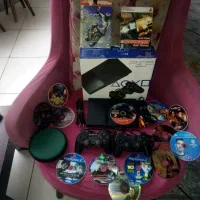 پلی۲ فلشخورCDخور+دودسته+کیف+ بازی تکمیلps2